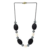 Chewbeads Tribeca Teething Necklace, 100% Safe Silicone - Black by Chewbeads