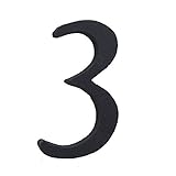 シンプルブラック! 真鍮レター50mm　数字　ナンバー 3