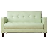 アビライト 大川家具 シンプルスタイル 2人掛け レザーソファ グリーン SKT-0005