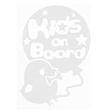 ホワイト（白） Kids on board 蝶ネクタイひよこ ヒヨコ リボン 動物 ステッカー 窓ガラス シール キッズ イン ザ カー ※吸盤・マグネッ...