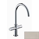 Hansgrohe 38040 Axor Uno 2バスルーム蛇口単穴蛇口with DoubleノブH、つや消しニッケル