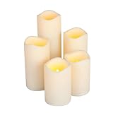 Everlasting Glow LED Resin Candle, Set of 5, 2-3x4, 2-3x6 1-3x8 by Gerson