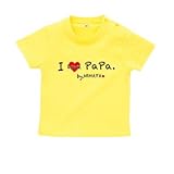 BabyChips アイラブパパメッセージ(名入れ半袖ベビーTシャツ) 100 イエロー