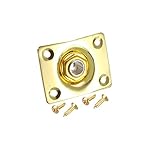 uxcell ギターモノ出力ジャックプレート 6.35mm 入力ソケット ギブソンLP/EPIレスポールエレキギター用 ゴールデン