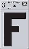 hy-ko rv-50 / Fビニールself-stick Reflective with Letter F、3、"ブラック