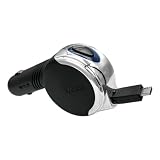 多摩電子工業 カーチャージャー microUSBケーブル一体型 リールタイプ 最大1A TKC42SK