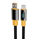 PD100W USB に USB C LED ディスプレイ充電ケーブル USB C 電源ケーブル 480Mbps データ転送コードデジタルディスプレイ付き