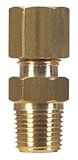 Jmf圧縮コネクターチューブ3 / 8 " x 1 / 2 " MPTイエロー真鍮バルク400 PSI < 0.25 % Lead