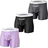 [SUMABA] ボクサー パンツ 超ストレッチ 男性 下着 ローライズ ロング 立体構造 前開き 通気性