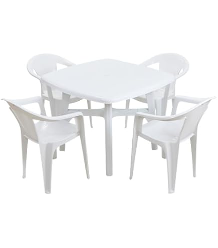 Amazon.co.jp: ガーデンチェア ガーデンテーブル 5点セット スクエア