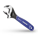 WORKPRO モンキーレンチ スパナ アジャスタブルレンチ 最大口幅24mm 調整可能 目盛付き 軽量 パイプ 水栓 水道 配管 修理作業 自動車 給水装置 空調設備 建築金具 メンテナンス 全長150mm