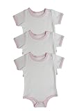 Organic Cotton Onesie Baby Bodysuits White with Pink Trim by Coddle Tots