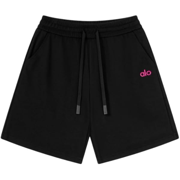 Amazon | Alo ヨガ スウェット ショートパンツ、ブラック、エラ