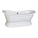 68 " Double Slipper Pedestal Cast Iron Tub With No Rim穴 – " Veronica "