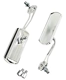 HTharros バイク ミラー 左右セット アルミ 正ネジ10mm アダプター8mm シルバー 汎用 社外品 SB