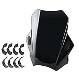 VIPIH 風防 バイク スクリーン 可変 汎用スクリーン スクーター 延長スクリーン 風防 ウィンドスクリーン 取付簡単 ウインドシールド 風除け ショートバイザー 調整可能 アジャスタブル 汎用 適用ホンダCT125用 gb350用 22MM 25MM 28MM ハンドルバー付き ブラック