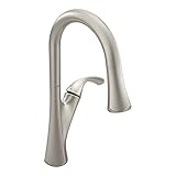 Moen 9124SRS Notch One-Handle Spot Resist Stainless High Arc Pulldown Kitchen Faucet featuring Refle