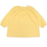 よつば洋品店オリジナル 長袖無地スモック (100/イエロー) 【QO-YY268】