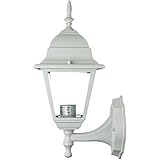 Sunlite ODI1100 16-Inch Decorative Carriage Style Wall Mount Up Outdoor Fixture, White Finish with B