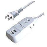 カシムラ 国内・海外兼用 電源タップ Aタイプ ACコンセント3口 USB2ポート 2.4A急速充電 ホワイト 1m NWM-16