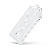 PSE認証 モバイルバッテリー 15000mAh 大容量 3in1内蔵ケーブル ライトニング/Type-C/Micro USB 4台同時充電 急速充電 軽量薄型 残量表示 スタンド機能 防災グッズ iPhone/Android/iPad対応 (ホワイト)