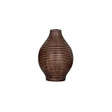 Torre & Tagus 901403 Colombo Ribbed Resin Teardrop Vase Short, Small, Brown [並行輸入品]