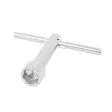 uxcell T形レンチ 10mm 六角ソケットレンチ 金属 シルバートーン 65mmx55mm