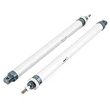 uxcell 空気圧シリンダー シルバートーン ブルー 一個入り シングルロッドダブルアクション