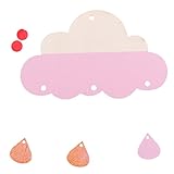 Lovoski 全３色選ぶ　かわいい　雲雨滴　壁掛け　キッズ　ベビールーム　保育園　アート　装飾　インテリア - ピンク