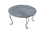折りたたみテーブル 丸型 60cm幅 石目調 ダークグレーTHS-26DGR 猫脚