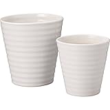 陶器植木鉢2点セット ホワイト UH10/2S WH