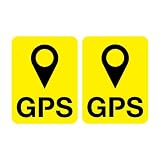 盗難防止 ステッカー GPS シール 防犯ステッカー 盗難 防犯 いたずら 事故 防止 セキュリティ 車 自転車 バイク 傘 光沢 防水 耐水 屋外 （GPS ピンマーク ２枚セット イエロー）