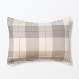 無印良品 綿フランネルまくらカバー５０×７０ｃｍ用 50×70cm用・ベージュチェック 15585526