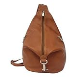 Piel Leather 9931 Three-Zip Hobo Sling- Saddle