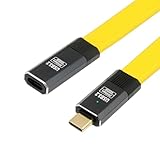 NFHK USB4 オス - メス延長ケーブル 20Gbps フラットスリム FPC ケーブル、100W、8K 5K USB4.0 Type-C、Thunderbolt3/4 対応 (20cm)