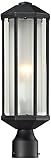 Z-Lite 525PH-BK Cylex Outdoor Post Light, Aluminum Frame, Black Finish and Matte Opal Shade of Glass