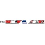 ミリ目付ロッド 50cm　両面10cm間隔赤白 表横数字／裏縦数字 ハイビスカス
