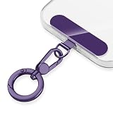 [saxsion] カラビナ 丸 スマホ ストラップ キーホルダー 金具 パーツ 1個装 ステンレスクリップ付き 360度回転 マット おしゃれ リング ナスカン フック ショルダー 頑丈 (ダークパープル)
