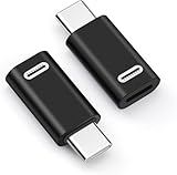 leizhan Lightningメス端子からUSB-Cオス端子への変換アダプター（2個セット）、Type-CからLightningへの35W高速充電とデータ転送対応 - ブラック