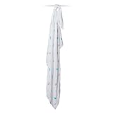 Lulujo Baby Musling Cotton Wrap Swaddling Blanket (Whales) by lulujo Baby
