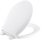 KOHLER K-4639-0 Cachet Quiet-Close with Grip-Tight Bumpers Round-front Toilet Seat, White [並行輸入品]