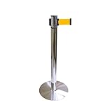 ミヅシマ ベルトパーテーション(ステンレスタイプ) イエロー 3920120