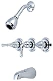 Aviditi Olympia Series P-3230 Elite Three Lever Handle Tub And Shower Set, Chrome by Aviditi