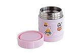 Marcus & Marcus Animal Themed Kids Stainless Steel Thermal Container - Pink [並行輸入品]