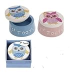 Owl Baby 1st Tooth Keepsake Box - (Blue) by Ganz