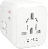 EPICKA 35W PD 急速充電 2*ACコンセント 海外 変換プラグ 全世界対応 C/BF/O/Aタイプ マルチ変換プラグ 2つUSB-Cと3つUSB-Aポート付き ヨーロッパ/韓国/オーストラリア/イギリス/アメリカ/中国などの国に対応海外旅行用コンセント(ホワイト)