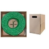 ElectroExperts Bulk Cat5e Green Ethernet Cable, Solid, UTP (Unshielded Twisted Pair), Pullbox, 1000 