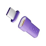 CIO マグネット変換アダプタ USB-C(メス) to USB-C(オス) ストレート タイプc ケーブル 磁石で脱着可能に 100W USB2.0 データ転送 480Mbps(映像出力非対応) (パープル)