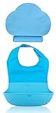 BambinoDecals Baby Silicone Bib and Tiny Diner Silicone Portable Placemat Blue by BambinoDecals
