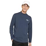 [キャロウェイ] メンズ 長袖 モックネックシャツ (ストレッチ性・ロゴプリント) / ゴルフ インナー / C24233106 1120_ネイビー